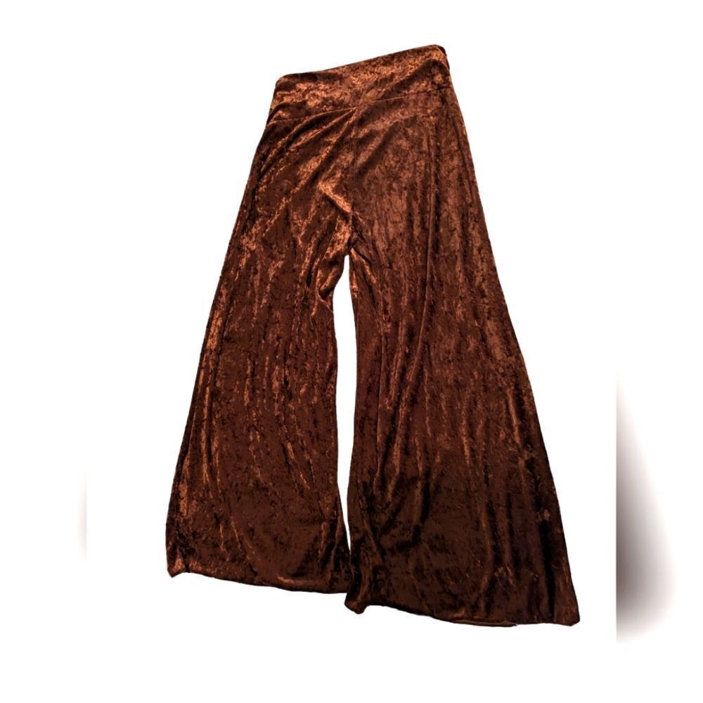 Vintage Silver Wear women's brown crushed velvet‎ bell bottoms